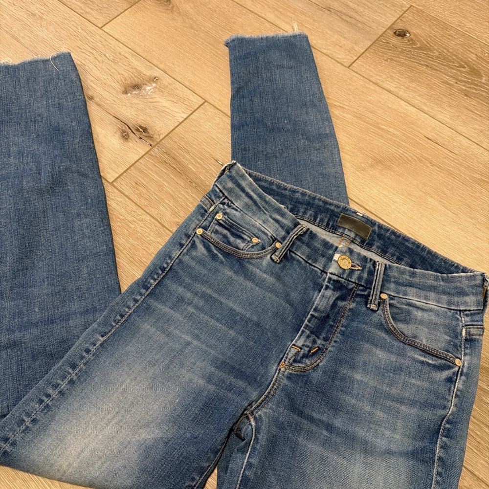 MOTHER Blue Ankle Jeans